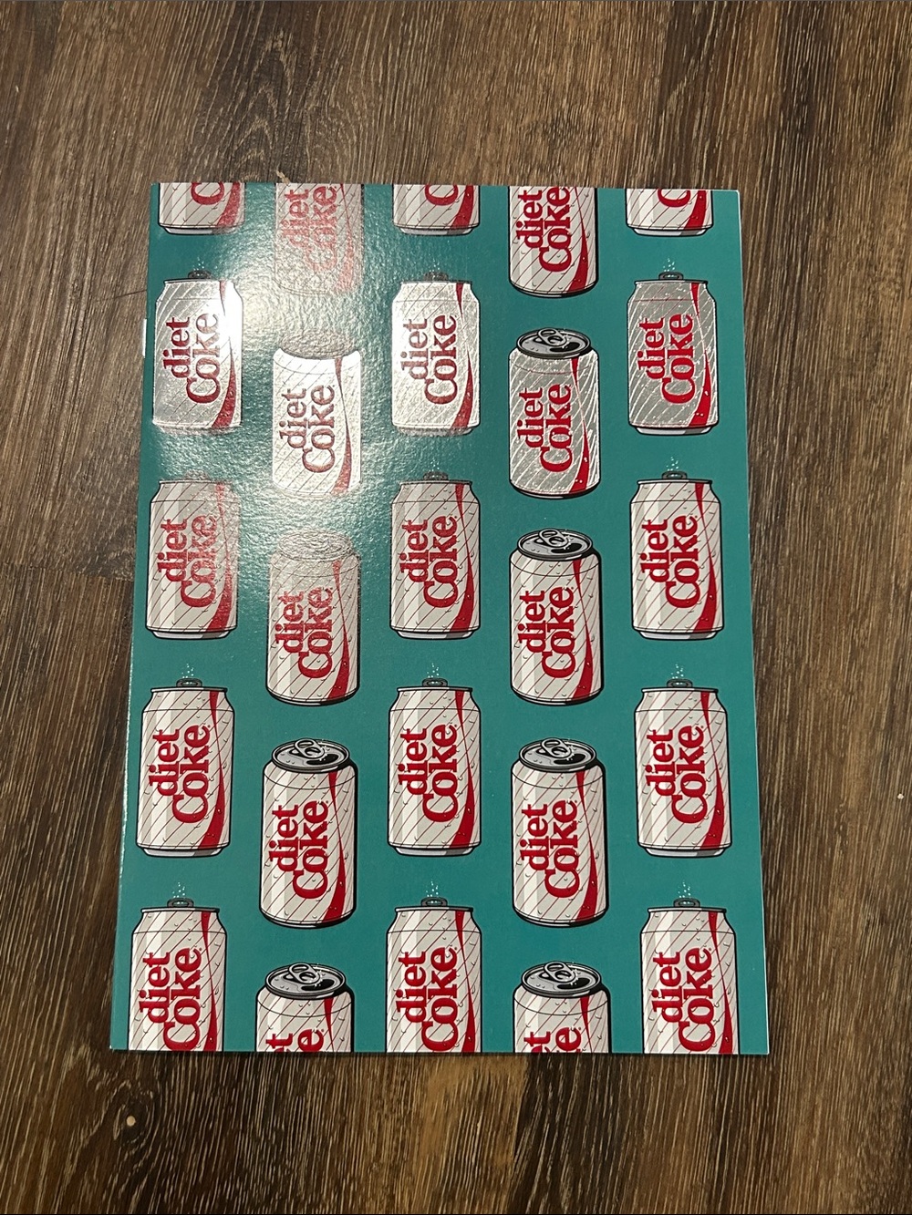 Coca Cola Diet Coke Can Repeat Pattern — Teal and Red notebook.